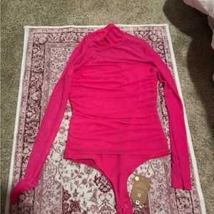 ReoRia Hot Pink Long Sleeve Bodysuit